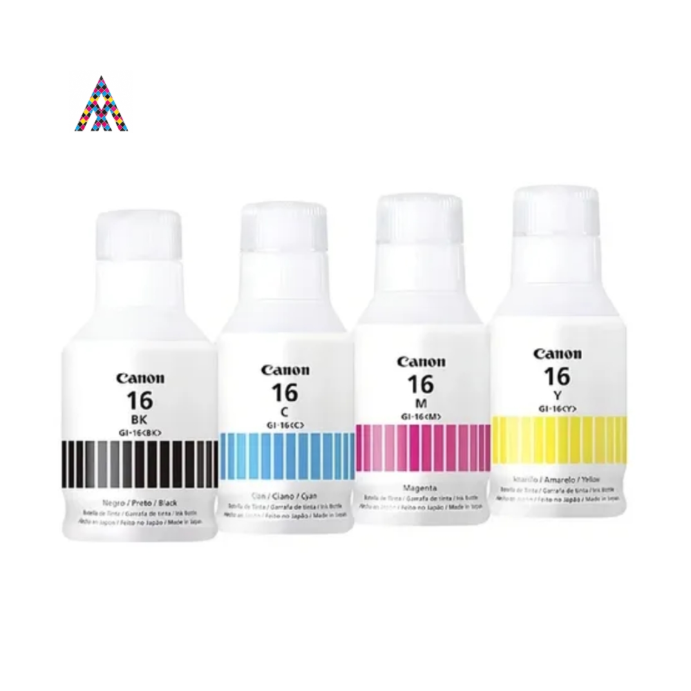 Kit de Tintas Canon 16 Originales – Individuales y Kit Completo (Negro, Cian, Magenta y Amarillo)