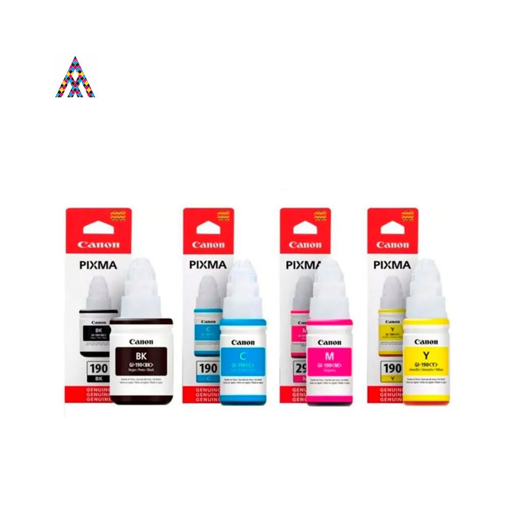 Tintas Canon 190 Originales – Individuales y Kit Completo (Negro, Cian, Magenta y Amarillo)