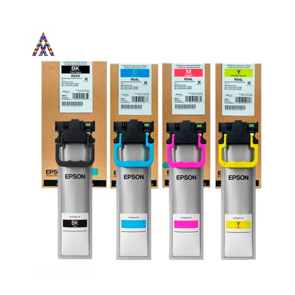 Tinta Epson R04L Original – Pack Completo y Botellas Individuales (Negro, Cian, Magenta, Amarillo)