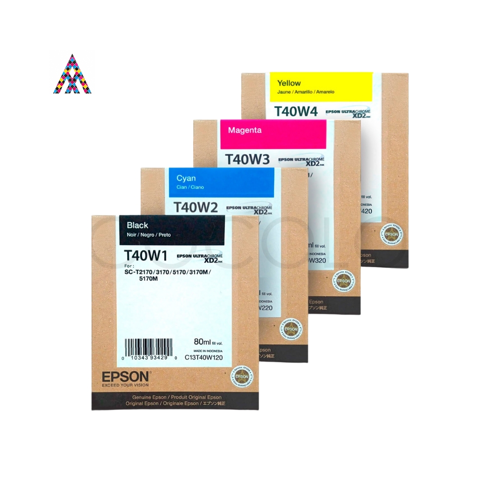 Cartuchos Epson T40W Originales – Pack Completo y Colores Individuales (Negro, Cian, Magenta, Amarillo)